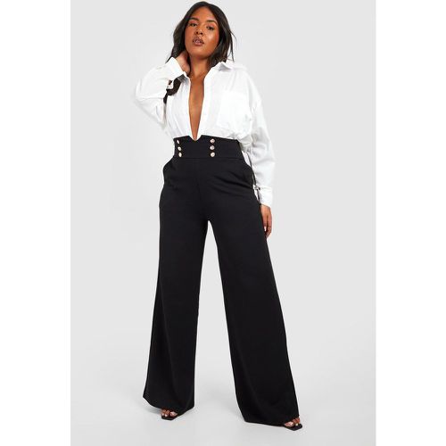 Grande Taille - Pantalon Large Boutonné - 44 - boohoo - Modalova