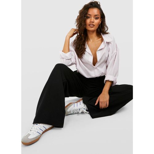 Pantalon Droit Épais En Crêpe - 38 - boohoo - Modalova