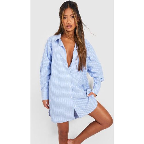 Chemise De Nuit Oversize Rayée En Coton - 34 - boohoo - Modalova