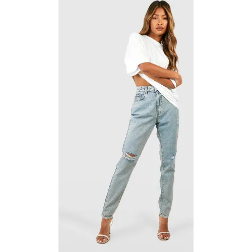 Jean Mom Basique Taille Haute Déchiré - 38 - boohoo - Modalova
