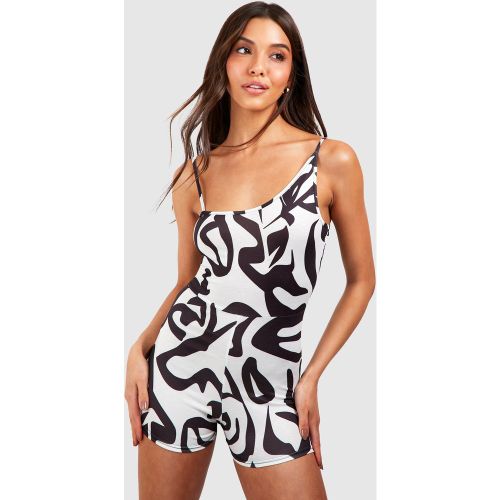 Combinaison Asymétrique À Imprimé Abstrait - 36 - boohoo - Modalova