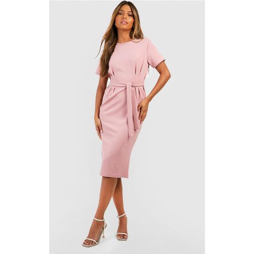 Robe Mi-Longue Plissée À Ceinture - 34 - boohoo - Modalova