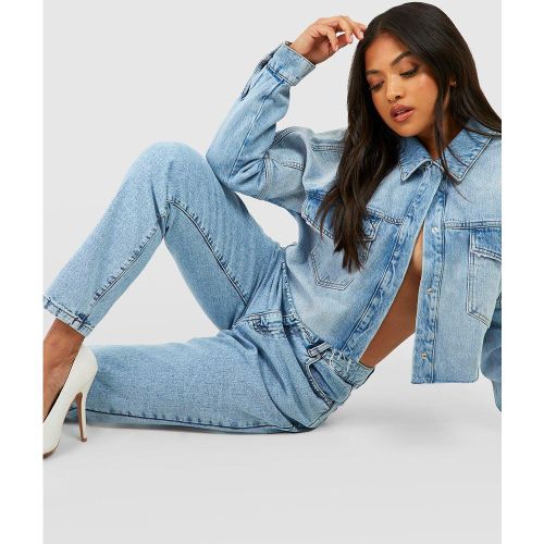 Petite" - Jean Mom Basique Taille Haute - 34 - boohoo - Modalova