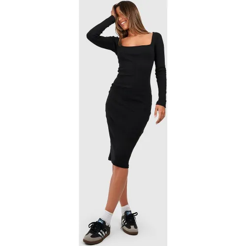 Robe Mi-Longue Basique À Col Carré - 36 - boohoo - Modalova