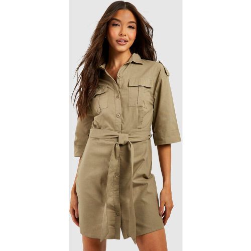 Robe Chemise Utilitaire En Coton - 36 - boohoo - Modalova