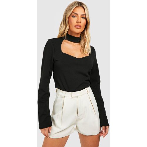 Top En Jersey À Col En Cœur - 38 - boohoo - Modalova