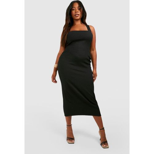 Grande Taille - Robe Mi-Longue Côtelée À Col Carré - 46 - boohoo - Modalova