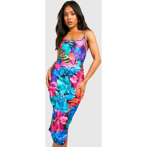Petite" - Robe Mi-Longue Fleurie - 38 - boohoo - Modalova