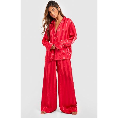 Pyjama Premium À Rayures Avec Chemise Et Pantalon - 34 - boohoo - Modalova