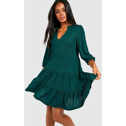 Robe Babydoll Côtelée À Col V - 36 - boohoo - Modalova
