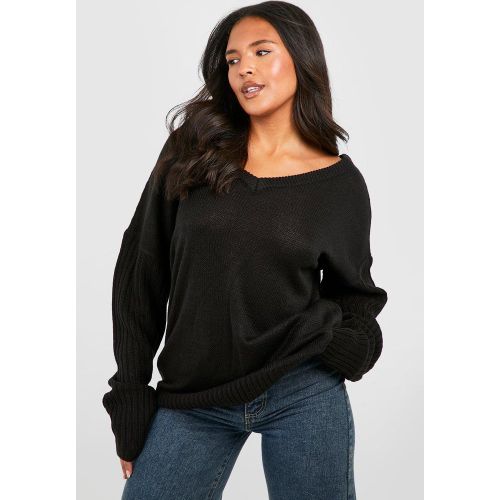 Grande Taille - Pull Oversize À Col Et Dos En V - 44 - boohoo - Modalova