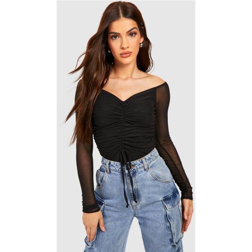 Body Froncé En Mesh - 38 - boohoo - Modalova