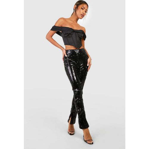 Pantalon Pailleté À Taille Mi-Longue - 34 - boohoo - Modalova