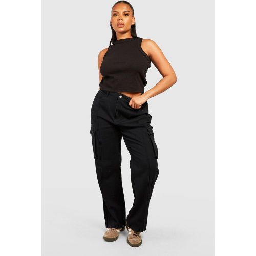 Grande Taille - Jean Cargo Droit - 56 - boohoo - Modalova