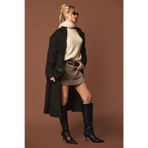 Petite" - Trench Effet Laine À Ceinture - 38 - boohoo - Modalova