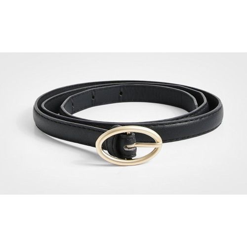 Ceinture Fine À Boucle Ovale - One Size - boohoo - Modalova