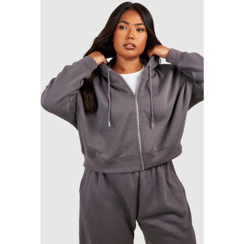 Grande Taille - Sweat À Capuche Zippé Court - 50 - boohoo - Modalova