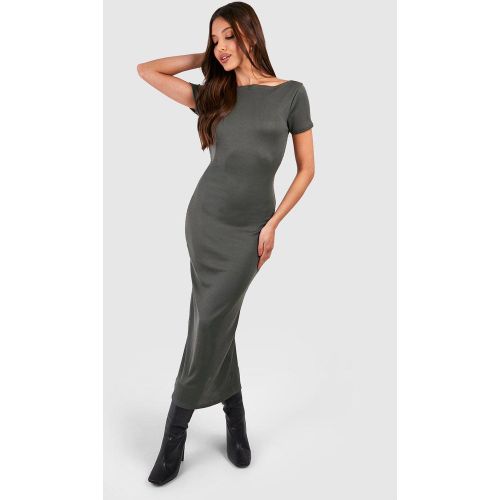 Robe Longue Côtelée À Dos Nu - 38 - boohoo - Modalova