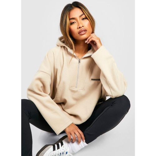 Sweat À Capuche Oversize En Polaire À Col Zippé - S - boohoo - Modalova