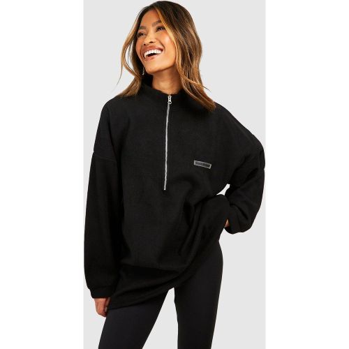 Sweat Oversize En Polaire À Col Zippé - S - boohoo - Modalova