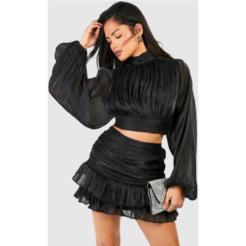 Mini-Jupe Texturée À Paillettes - 38 - boohoo - Modalova