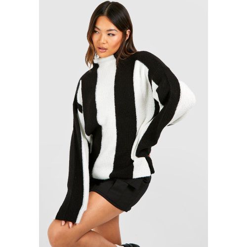 Pull À Col Montant Et Rayures - Xs - boohoo - Modalova