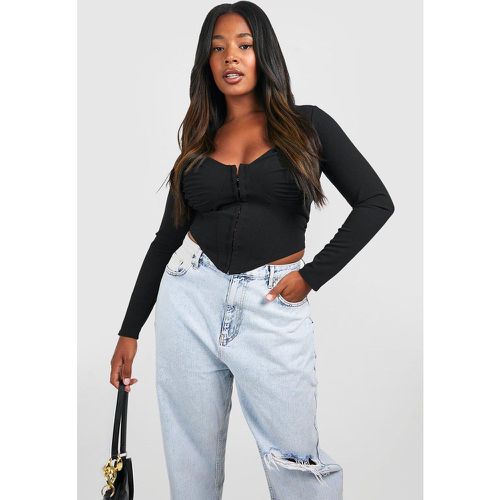 Grande Taille - Corset Froncé À Agrafes - 44 - boohoo - Modalova