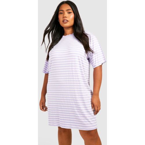 Grande Taille - Robe T-Shirt Rayée En Jersey - 24 - boohoo - Modalova