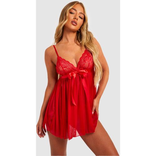 Ensemble De Lingerie Avec Nuisette À Nœud Et String - Xl - boohoo - Modalova