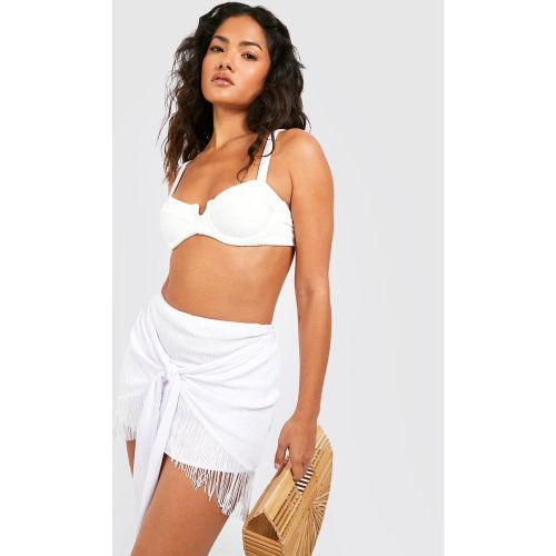 Mini-Jupe De Plage Texturée À Franges - S - boohoo - Modalova