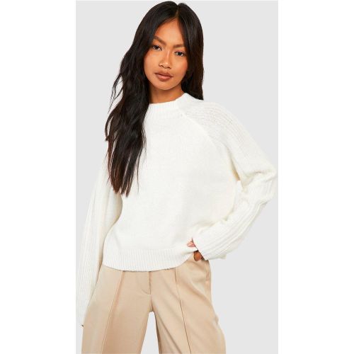 Pull En Maille Douce À Manches Côtelées - Blanc Écru - S, Blanc Écru - boohoo - Modalova