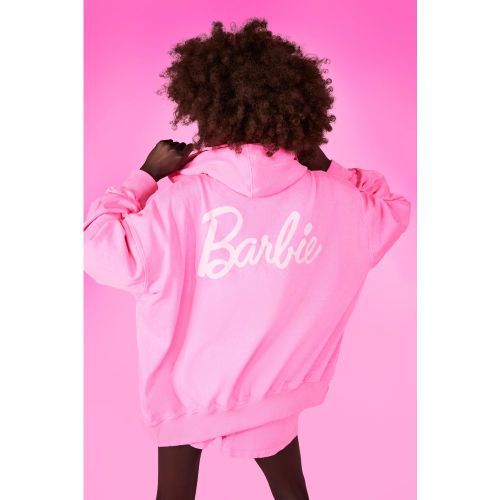 Barbie - Sweat À Capuche Oversize Zippé Imprimé - 32 - boohoo - Modalova