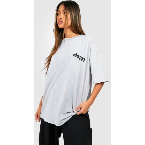 T-Shirt Oversize Délavé Imprimé - S - boohoo - Modalova