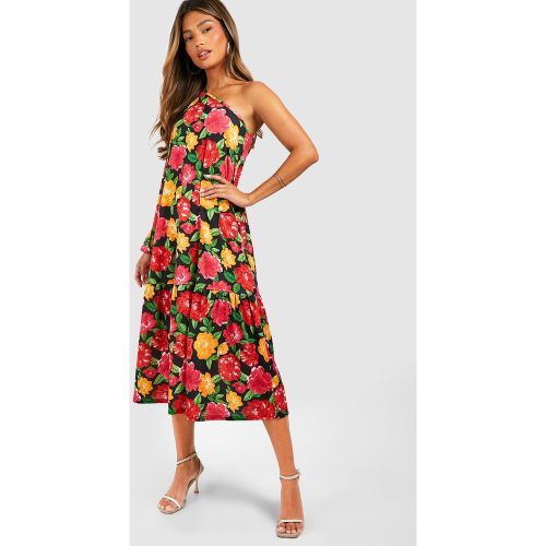 Robe Mi-Longue Fleurie Asymétrique - 36 - boohoo - Modalova