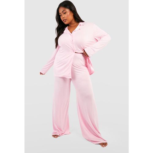 Grande Taille - Pantalon De Pyjama Large En Jersey - 46 - boohoo - Modalova