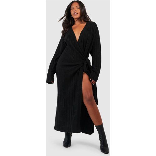 Grande Taille - Robe Pull Côtelée - 44-46 - boohoo - Modalova