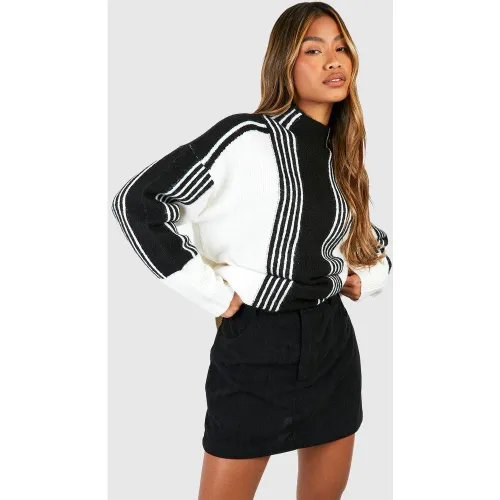 Mini-Jupe Côtelée Taille Haute - 34 - boohoo - Modalova