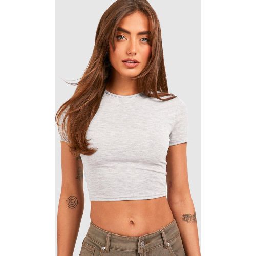 Crop Top À Col Rond Et Manches Courtes - 34 - boohoo - Modalova