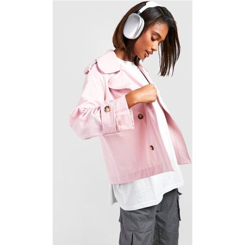 Trench Croisé Court - /Coquille D'Œuf - 36, /Coquille D'Œuf - boohoo - Modalova