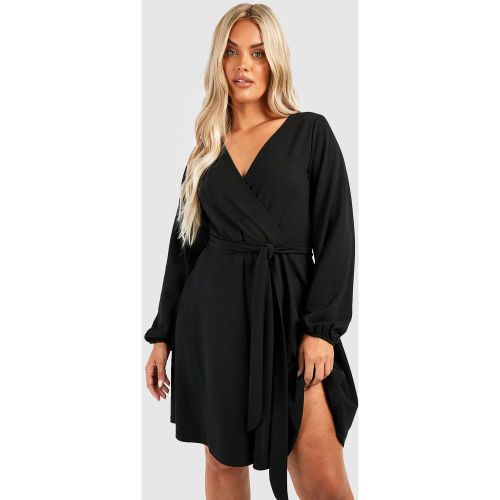 Grande Taille - Robe Portefeuille Nouée - 44 - boohoo - Modalova