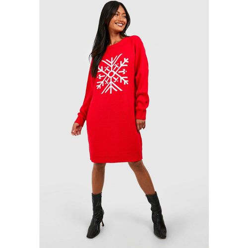 Robe Pull De Noël À Imprimé Flocons De Neige - S - boohoo - Modalova