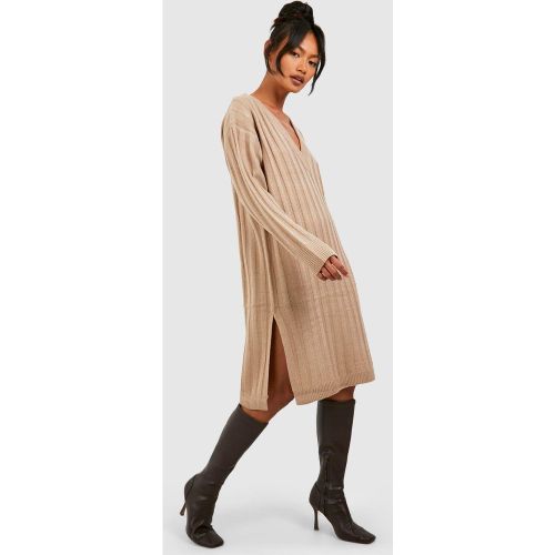 Robe Mi-Longue En Maille Côtelée - Xs - boohoo - Modalova