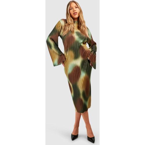 Grande Taille - Robe Mi-Longue Plissée À Manches Évasées - 46 - boohoo - Modalova