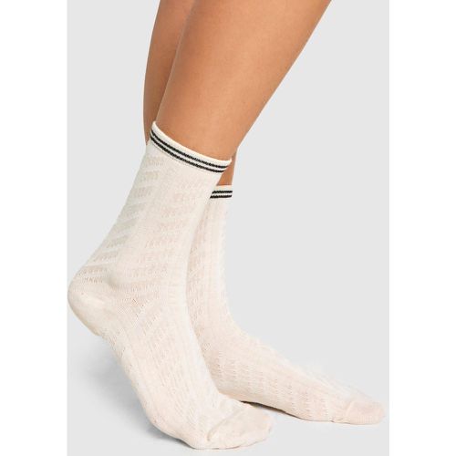 Chaussettes Simples En Maille Torsadée - One Size - boohoo - Modalova