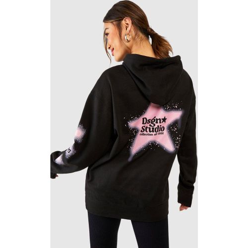 Sweat À Capuche Oversize À Imprimé Graffiti - S - boohoo - Modalova