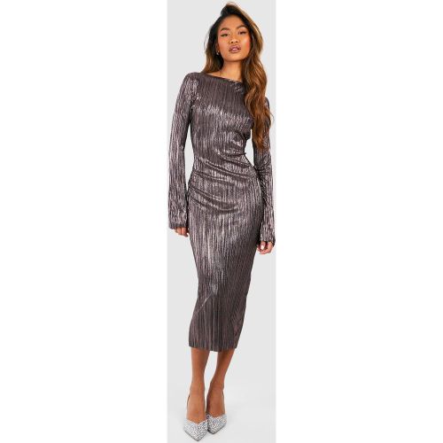 Robe Mi-Longue Plissée À Manches Évasées - 42 - boohoo - Modalova