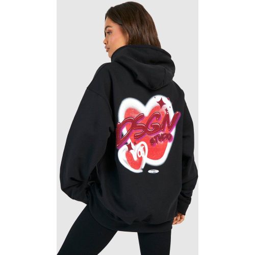 Sweat À Capuche Oversize À Imprimé Graffiti - S - boohoo - Modalova