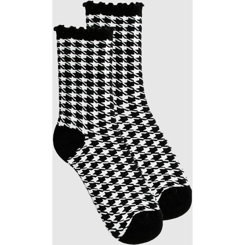 Chaussettes À Volants Et Imprimé Pied-De-Poule - One Size - boohoo - Modalova