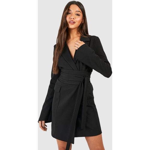 Robe Blazer Nouée À Manches Longues - 38 - boohoo - Modalova