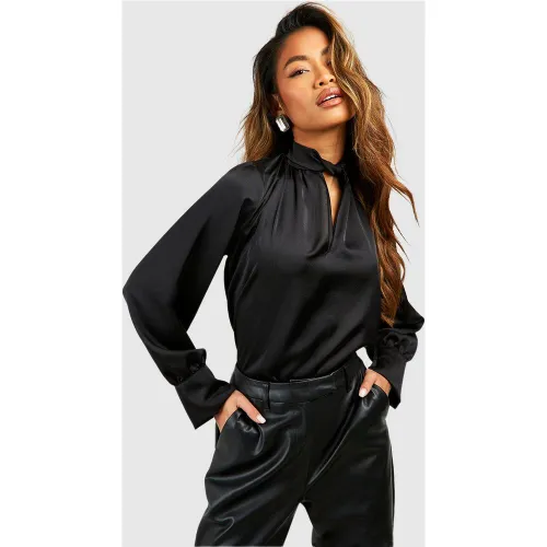 Blouse Satinée Effet Drapé - 42 - boohoo - Modalova